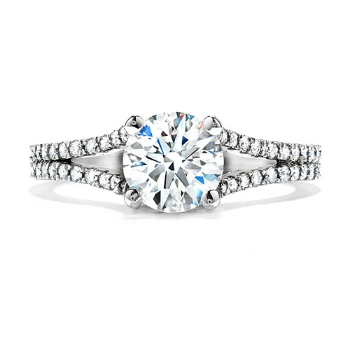 Pave Engagement Rings Split Band Pave Engagement Rings Split Band