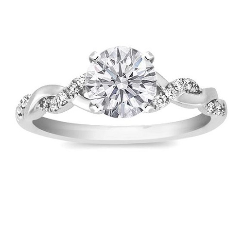 Pave Engagement Rings Twisted Pave Engagement Rings Twisted