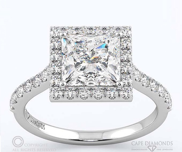 Incredible Square Cut Engagement Rings - Princess Halo Incredible Square Cut Engagement Rings - Princess Halo