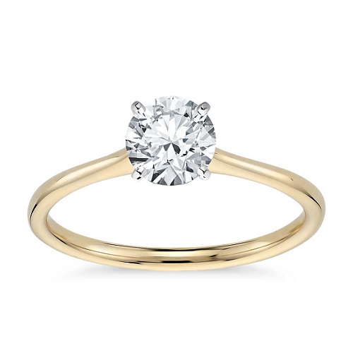 Dazzling Yellow Gold Engagement Rings - Delicate Solitaire Dazzling Yellow Gold Engagement Rings - Delicate Solitaire