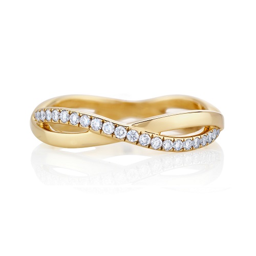 Dazzling Yellow Gold Engagement Rings - Infinity Pave Dazzling Yellow Gold Engagement Rings - Infinity Pave