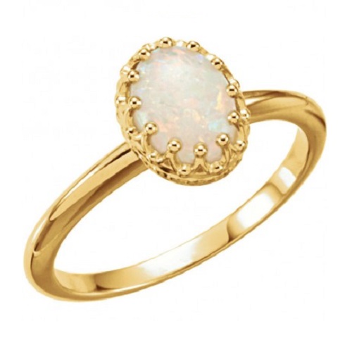 Dazzling Yellow Gold Engagement Rings - Oval Opal Dazzling Yellow Gold Engagement Rings - Oval Opal