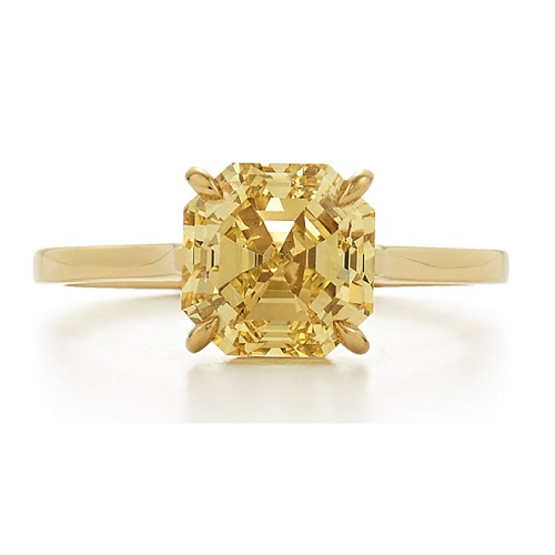 Dazzling Yellow Gold Engagement Rings - Yellow Asscher Cut Dazzling Yellow Gold Engagement Rings - Yellow Asscher Cut