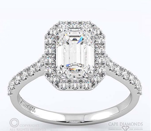 Elegant Emerald Cut Engagement Rings - Halo Elegant Emerald Cut Engagement Rings - Halo