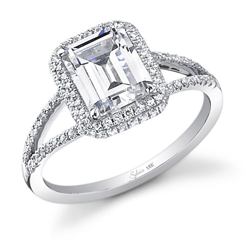 Elegant Emerald Cut Engagement Rings - Split Band Elegant Emerald Cut Engagement Rings - Split Band