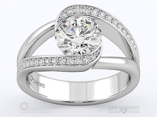 Spectacular Split Band Engagement Rings - Pave Spectacular Split Band Engagement Rings - Pave
