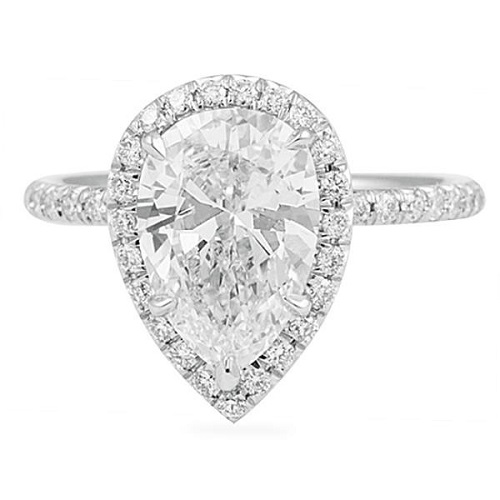 Exquisite Platinum Engagement Rings - Pear