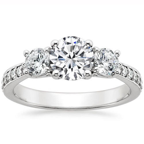 Exquisite Platinum Engagement Rings - Three Stone
