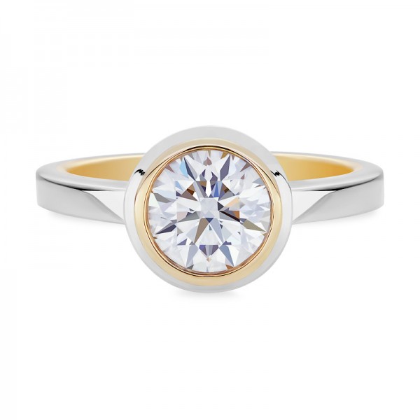 Dreamy Two Tone Engagement Rings - Solitaire Dreamy Two Tone Engagement Rings - Solitaire