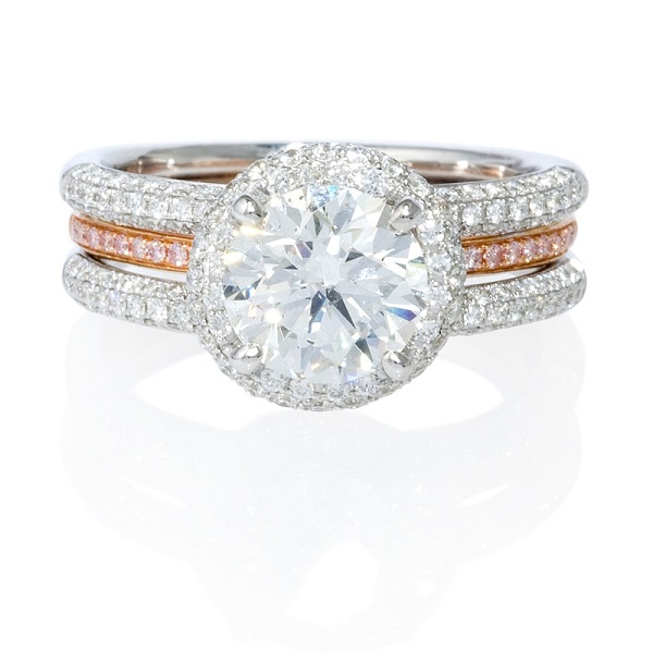 Dreamy Two Tone Engagement Rings - Stacked Dreamy Two Tone Engagement Rings - Stacked