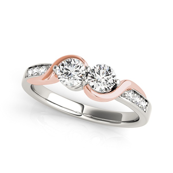 Dreamy Two Tone Engagement Rings - Two Stone Dreamy Two Tone Engagement Rings - Two Stone