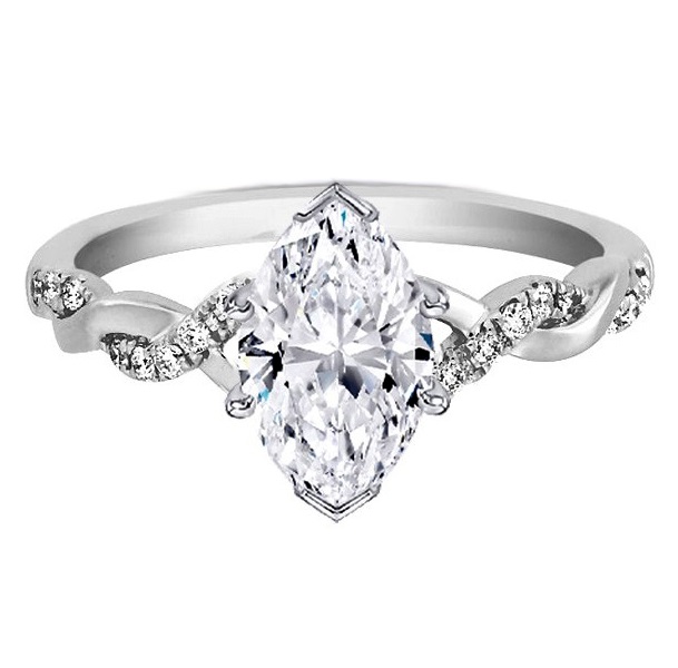 Tantalising Twisted Band Engagement Rings to Inspire - Marquise Twist Tantalising Twisted Band Engagement Rings to Inspire - Marquise Twist