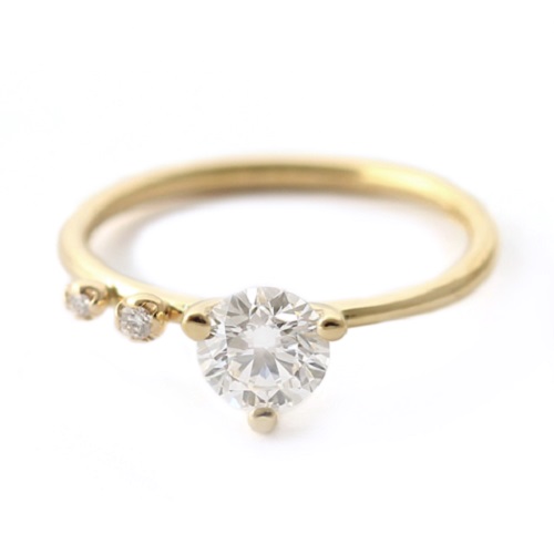 Exquisite Asymmetrical Engagement Rings - Delicate Side Stone Exquisite Asymmetrical Engagement Rings - Delicate Side Stone