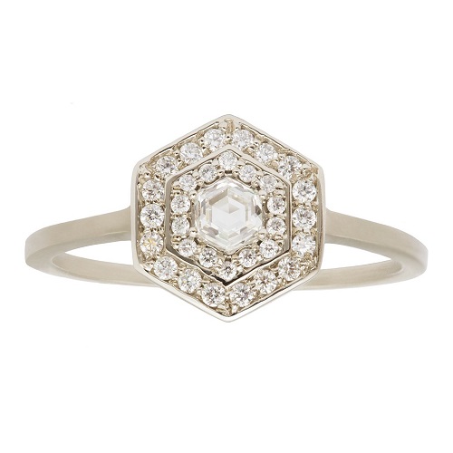Get Inspired By These Exquisite Hexagon Engagement Rings - Double Halo Get Inspired By These Exquisite Hexagon Engagement Rings - Double Halo