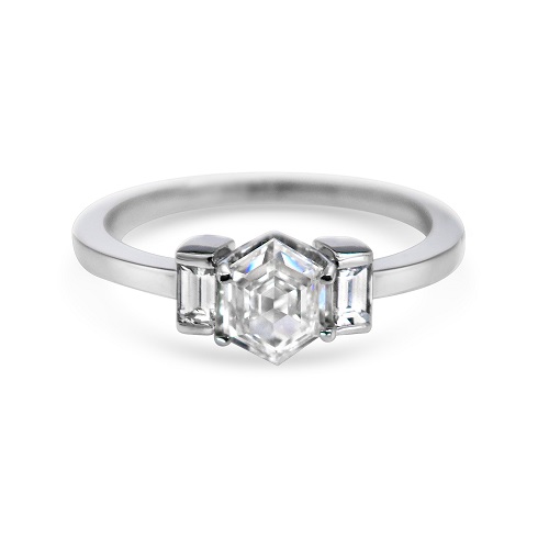 Get Inspired By These Exquisite Hexagon Engagement Rings - Three Stone Get Inspired By These Exquisite Hexagon Engagement Rings - Three Stone