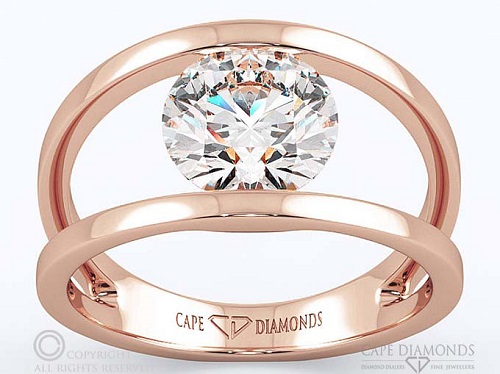 Dreamy Double Band Engagement Rings - Rose Gold Dreamy Double Band Engagement Rings - Rose Gold