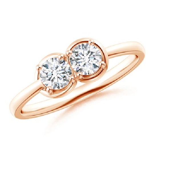 Romantic Two Stone Engagement Rings - Infinity Knot Romantic Two Stone Engagement Rings - Infinity Knot