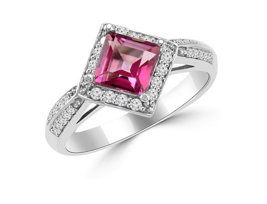 Elegant East West Engagement Rings - Pink Princess Elegant East West Engagement Rings - Pink Princess