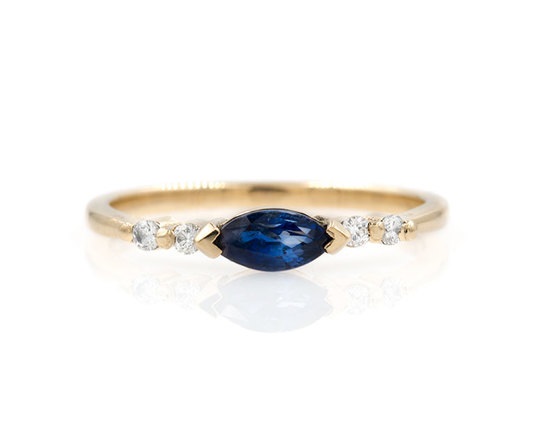 Elegant East West Engagement Rings - Sapphire Marquise Elegant East West Engagement Rings - Sapphire Marquise