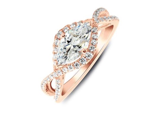 Elegant East West Engagement Rings - Twisted Marquise Elegant East West Engagement Rings - Twisted Marquise