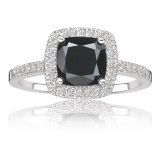 Bold and Beautiful Onyx Engagement Rings - Classic Cushion Bold and Beautiful Onyx Engagement Rings - Classic Cushion