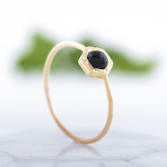 Bold and Beautiful Onyx Engagement Rings - Minimal Hexagon Bold and Beautiful Onyx Engagement Rings - Minimal Hexagon