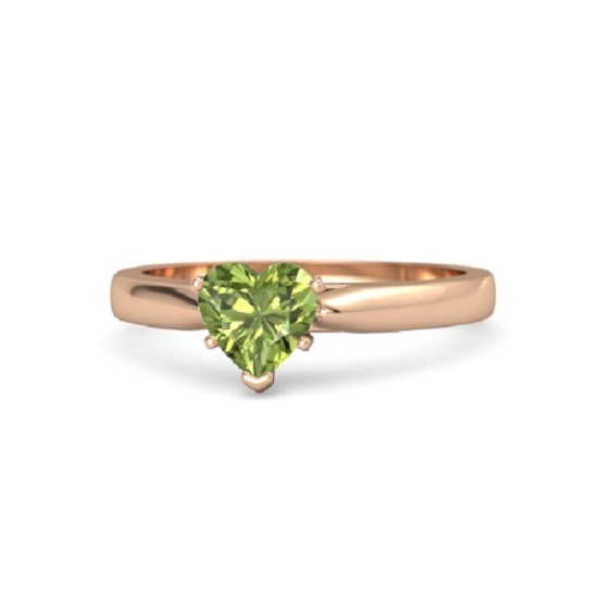 Vibrant-Peridot-Engagement-Rings-Heart-Shaped