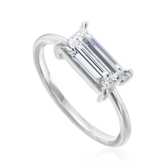 Glamorous-Baguette-Engagement-Rings-to-Inspire-East-West-Solitaire
