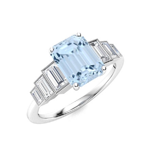 Breathtaking-Winter-Inspired-Engagement-Rings-Aquamarine-Side-Stone