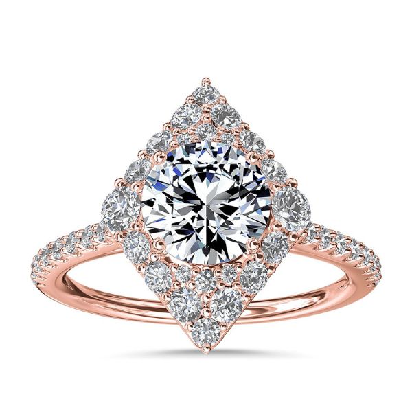 Contemporary-Kite-Set-Engagement-Rings-Rose-Halo