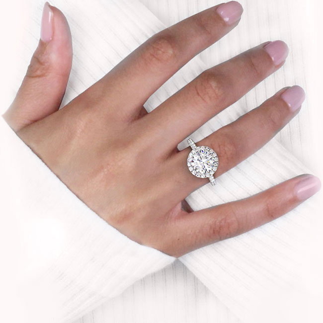 Halo Diamond Platinum Engagement Rings