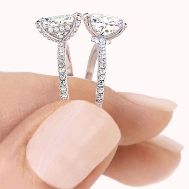 Hidden Halo Platinum Diamond Engagement Rings