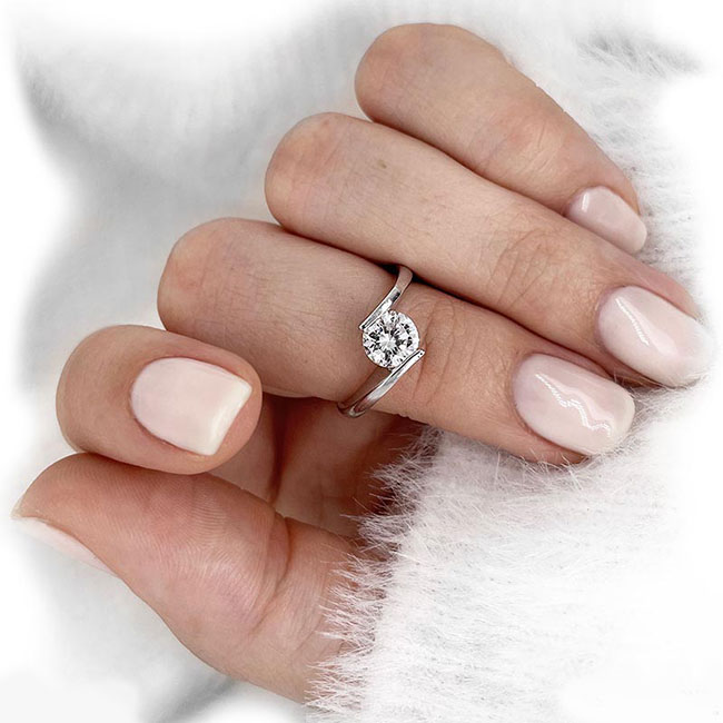 Split Band Platinum Diamond Engagement Rings