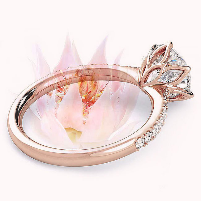 Cape Fynbos Rose Gold Diamond Engagement Rings