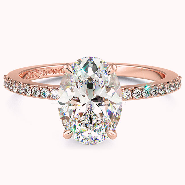 Oval Cut Rose Gold Diamond Engagement Rings