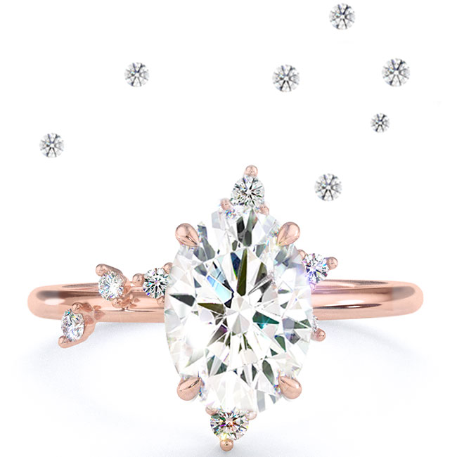 Diamond Constellation Rose Gold Engagement Rings