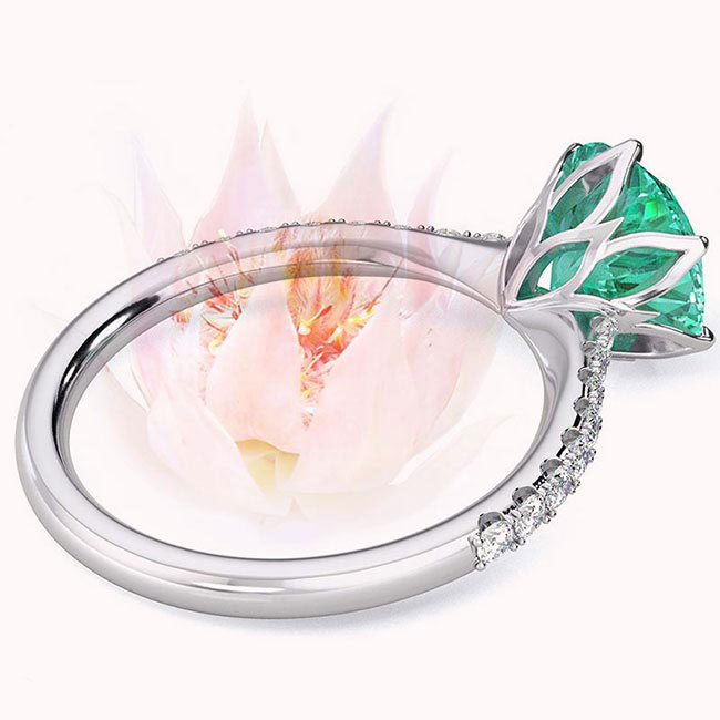 Fynbos Floral Emerald Engagement Rings