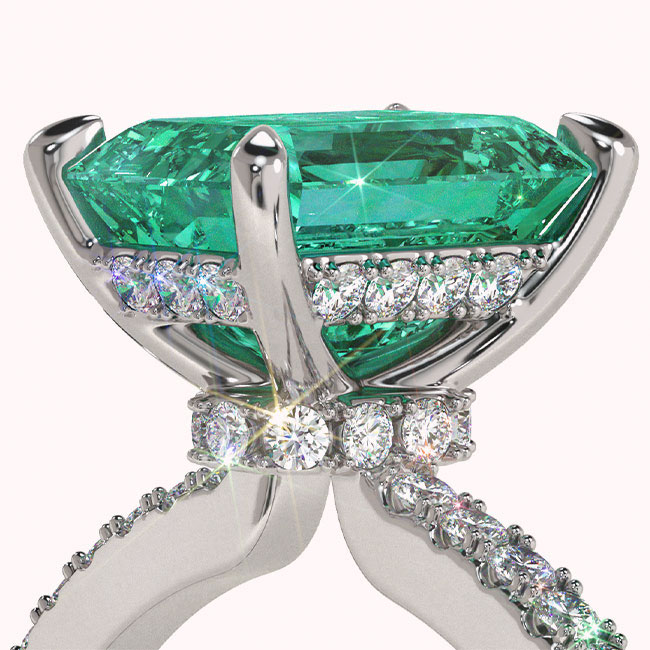 Hidden Halo Tourmaline Engagement Rings
