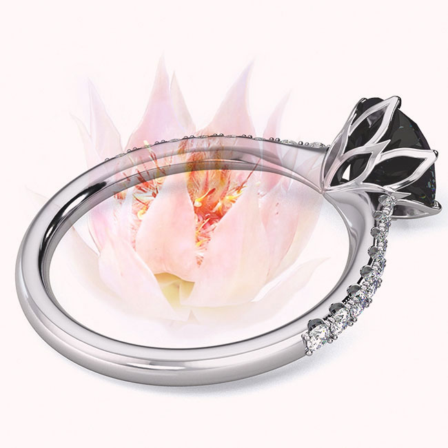Fynbos Floral Black Diamond Engagement Rings