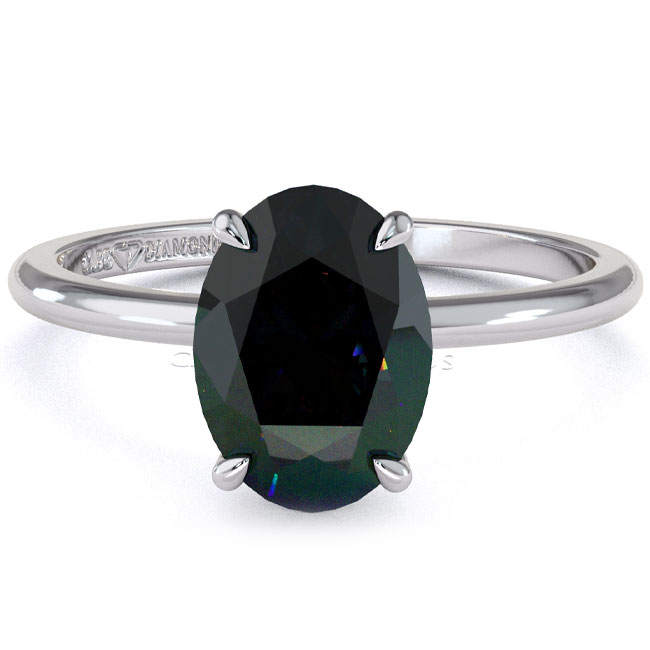 Solitaire Black Diamond Engagement Rings