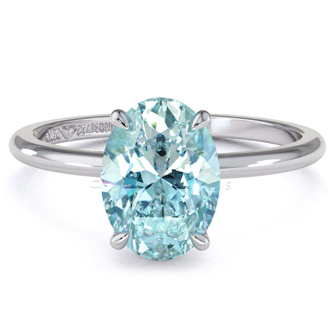 Light Blue Diamond Solitaire Engagement Rings