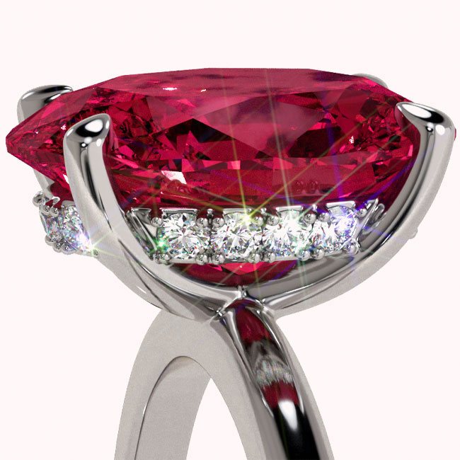 Hidden Halo Ruby Engagement Rings