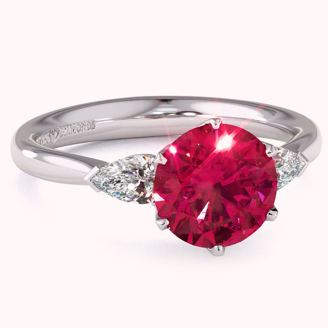 Trilogy Ruby Engagement Rings