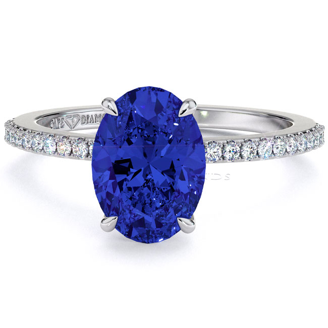 Side Stone Tanzanite Engagement Rings
