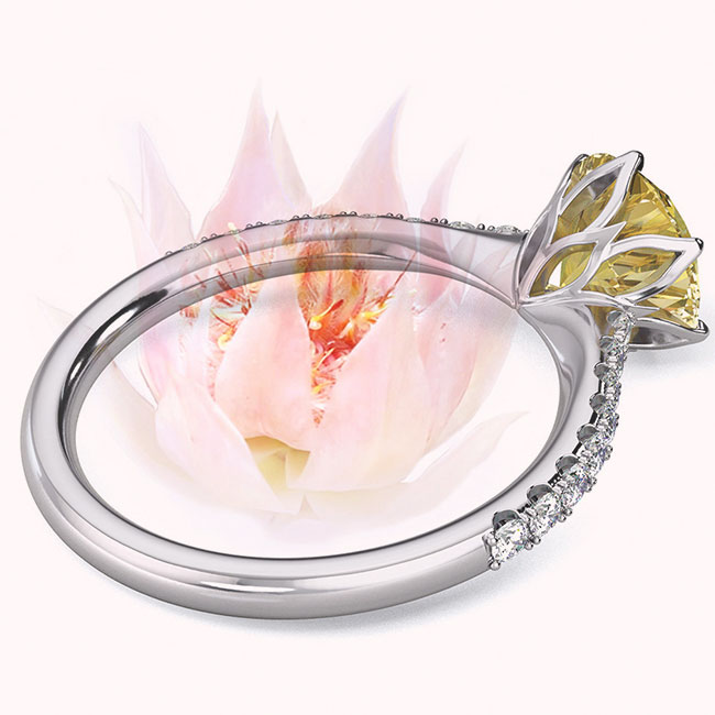 Fynbos Floral Yellow Diamond Engagement Rings