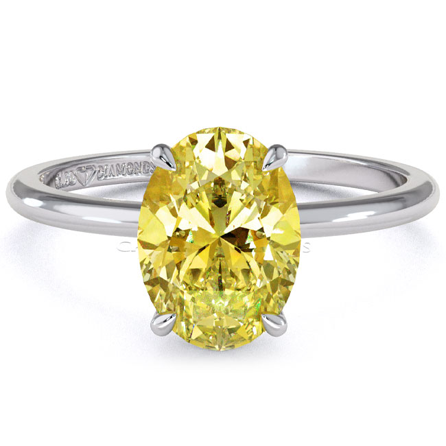 Solitaire Yellow Diamond Engagement Rings