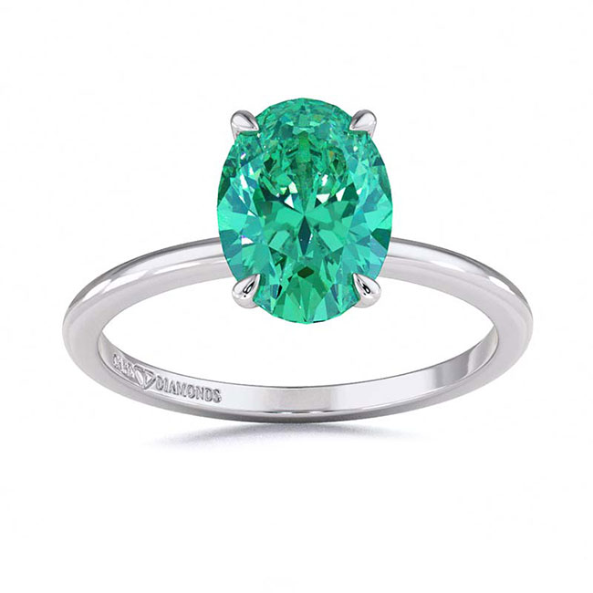 Green Diamond Solitaire Engagement Rings
