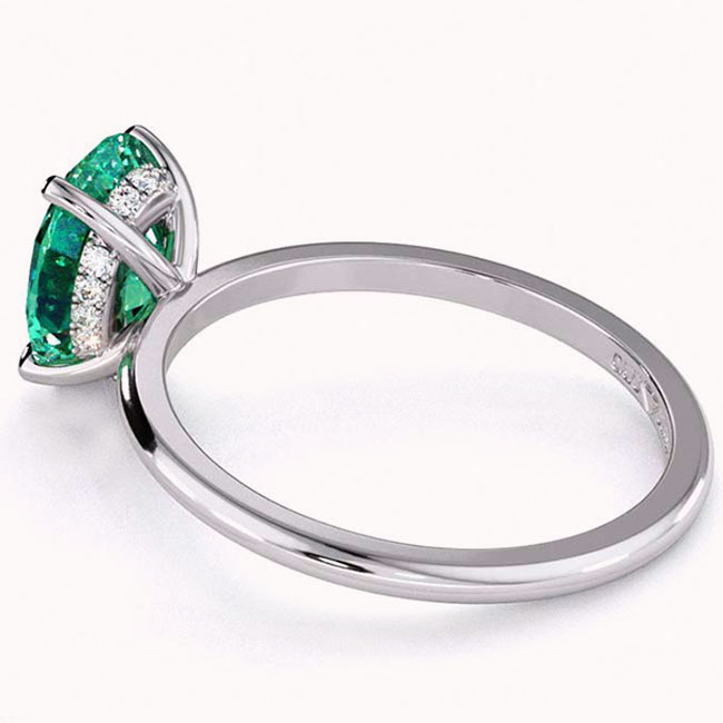 Green Diamond Hidden Halo Engagement Rings