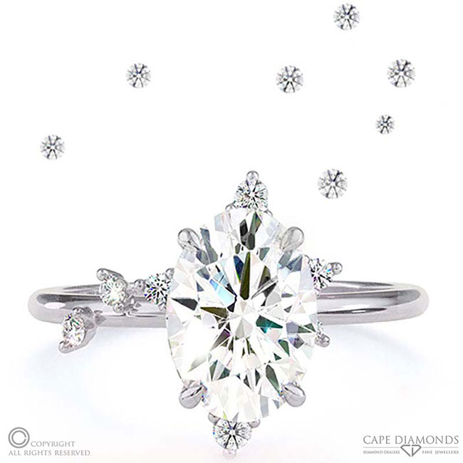Diamond Constellation Moissanite Engagement Rings