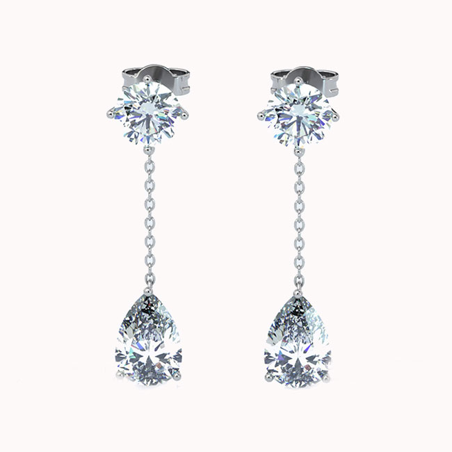 Dangling Diamond Earrings